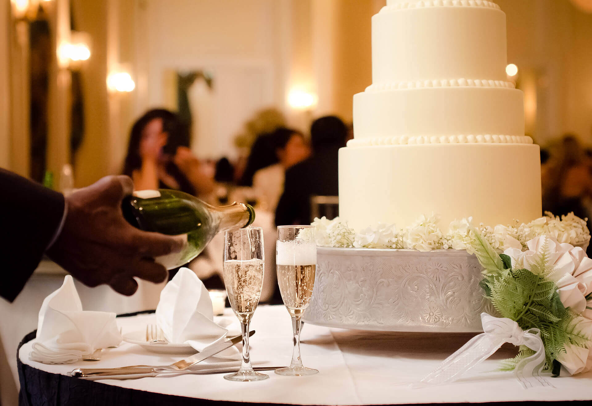 Cake and champagne